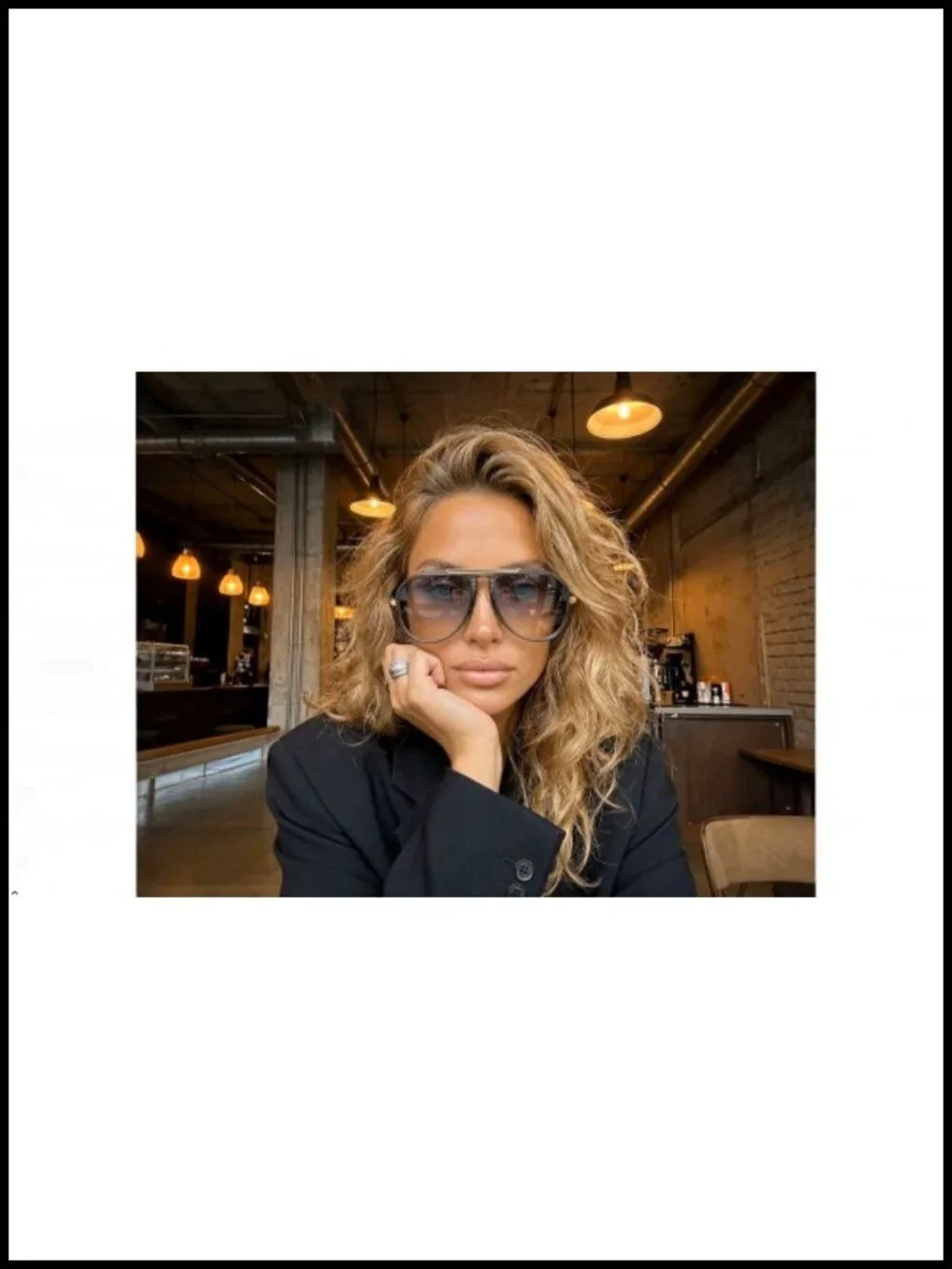 Oversized Retro Aviator Sunglasses with Top Bar UV400 Protection